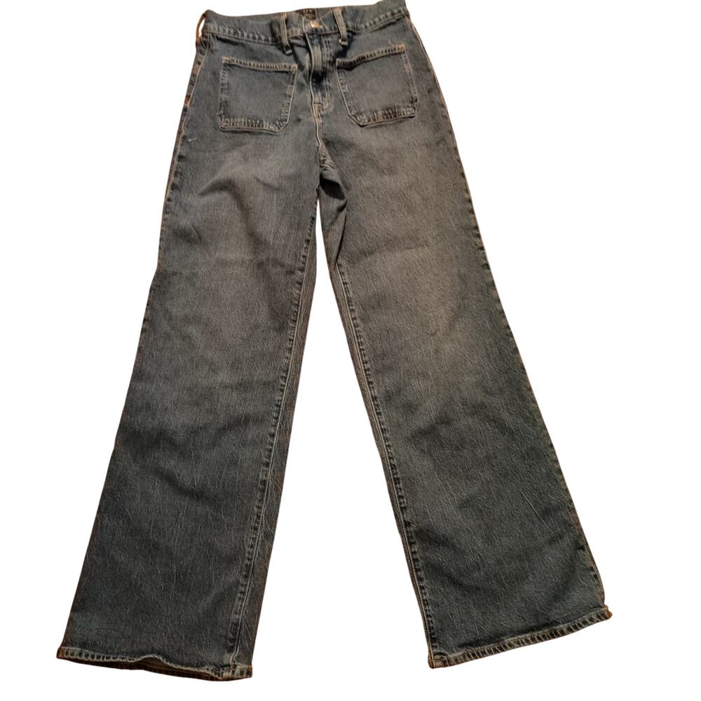 J.Crew Full Length Wide‑Leg Jeans Size 27 Cotton Denim High Rise